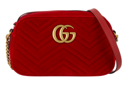Marmont Camera Bag, Suede, Red, 520981, 3*